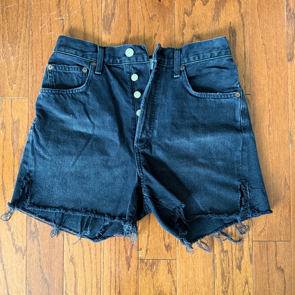 Agolde Black Denim Dee Shorts